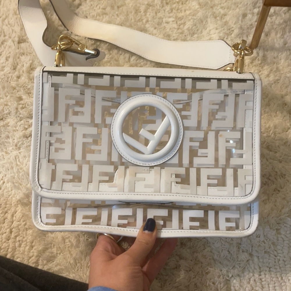 Fendi FF clear PVC bag white